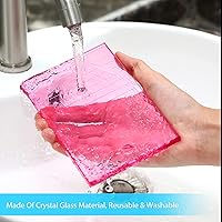 Vista 5 de Maitys Paleta de extensión de pestañas de cristal de tamaño más grande, bandeja de pestañas postizas de vidrio con pegamento adhesivo