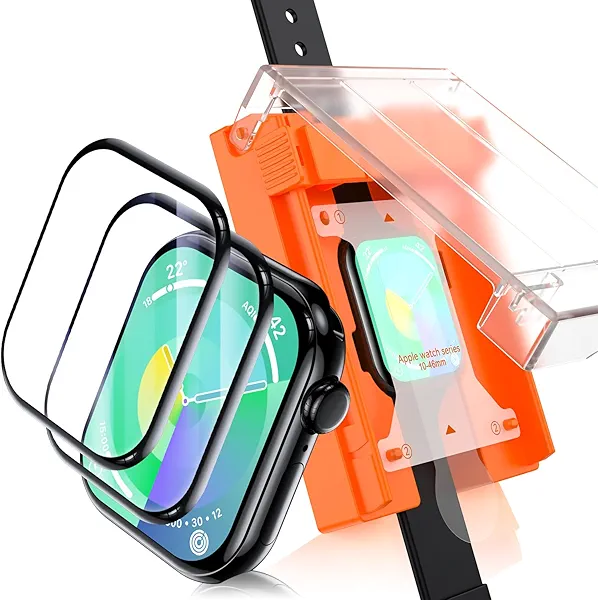 Uyiton 2 Pack for Apple Watch Series 10/11 Screen Protector 46mm, [3RD Gen Installation Kit] HD Clear Anti Scratch Full-Coverage High-Touch Protective Cover Soft Film for iWatch 46 mm