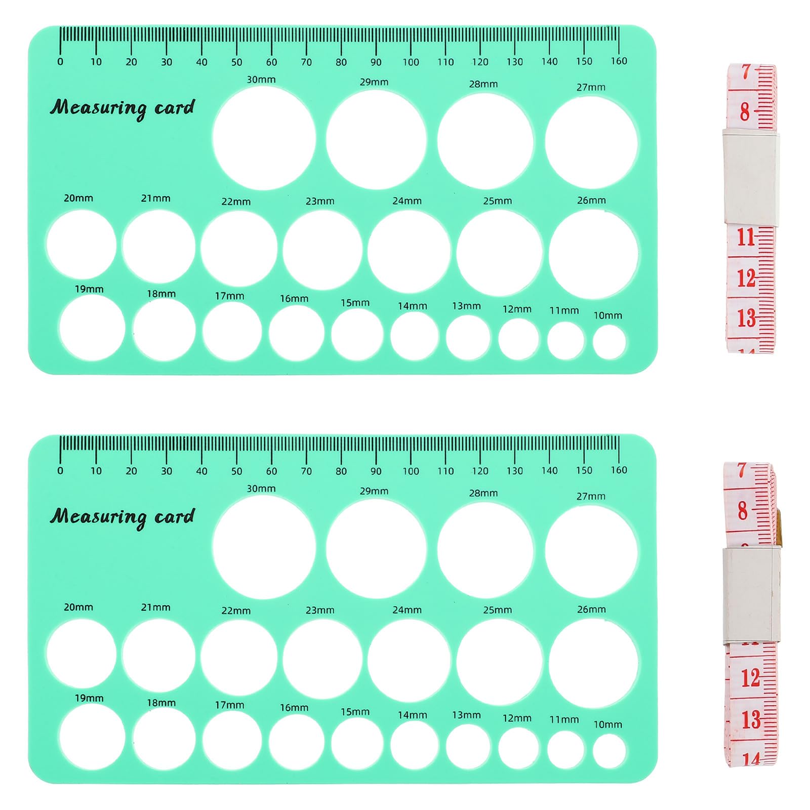 ORFOFE 1 Set Measuring Ruler Flange Size Measure Flange Size Measure for Silicone Pacifiers Circle Template Silicone Pump Measurement Card Geometric Ruler
