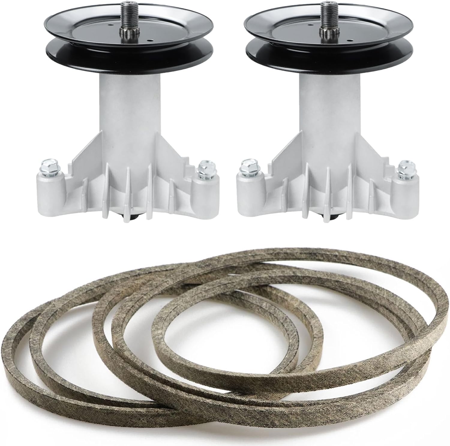 130794 128285 Spindle Rebuild Kit Fit for Craftsman/Husqvarna/Poulan 42 Inch Deck LT1000 LT2000 LTX1000 Riding Mower, with Pulley 129861 153535, 95 1/2 Inch Belt 144959