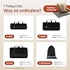 TRAVEL DUDE Packwürfel Set mit Kompression aus recycelten Plastikflaschen Leichte Packing Cubes Packtaschen Set für Rucksack und als Koffer Organizer Zubehör (Schwarz 7-teiliges Set)