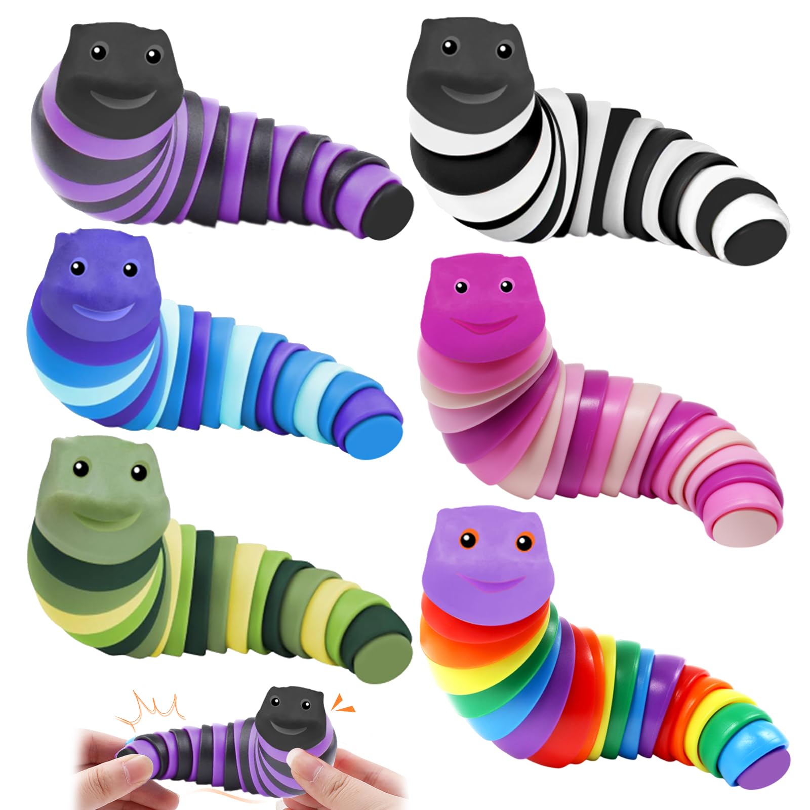 Fidget Slug Juguetes, 6 Piezas 3D Juguete de Agitación, Fidget Slug Articulado Fidget Toy, Juguete Realista de Insectos Slug Fidget Toy, Funny Flexible Creative Snail Toy para Aliviar La Ansiedad Beast Kingdom - Metal Slug 3 - SV-001 II Metal Slug D-Stage 6 Estatua, DS-045