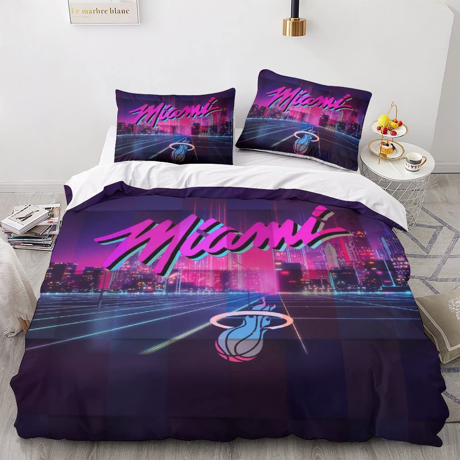 SEDOXX Miami Heat Bedspread Basketball Team Bedspread, All Seasons  Decorative 3 Pieces Microfiber Quilted Bed Throw And Pillowcase for Bedroom  Decor Quilted Bedspreads King（220x240cm） : Amazon.co.uk: Home u0026 Kitchen