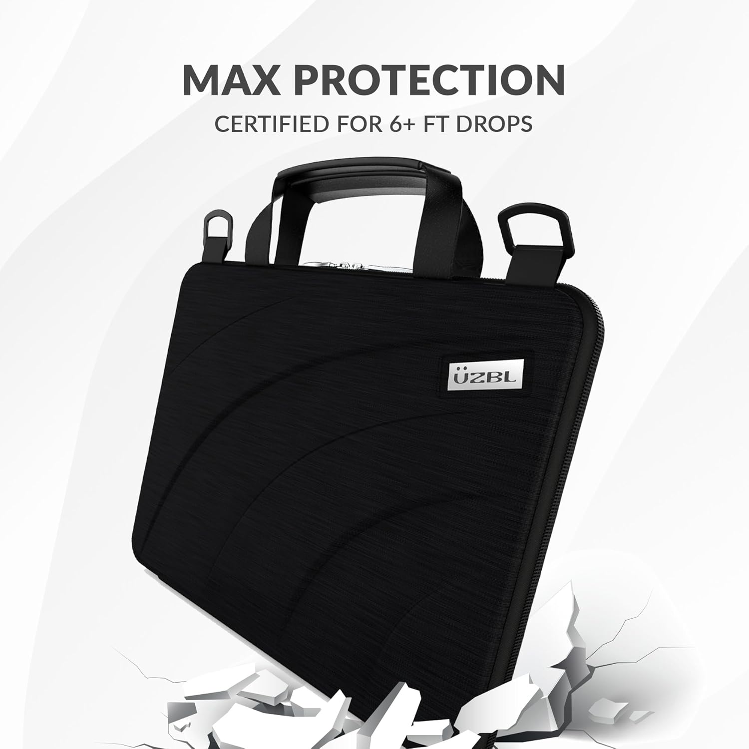 UZBL 13-14 Inch Always-on Chromebook Protective Hard Case with Adjustable Shoulder Strap and Carrying Handles - Image 4