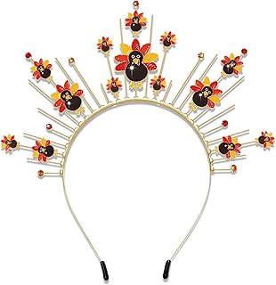 mokkia Thanksgiving Headband for Women Fall Turkey Headbands Halo Crown Thanksgiving Outfits Fall Accessories Costume Party Favors Decorations Holiday Gifts (Pattern H)
