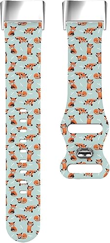 Miniatura 2 de Compatible con Fitbit Charge 5 / Fitbit Charge 6 - Correa de reloj de silicona suave (lindo panda rojo bambú), correa deportiva suave para mujeres y