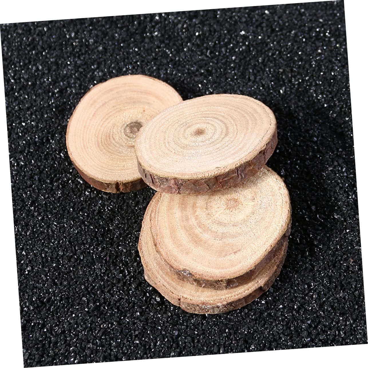 STOBOK 300piezas Rodajas De Madera Natural Pulidas Para Manualidades De Chips De Madera Redondos Para Decoración De y Fotografía Boda y