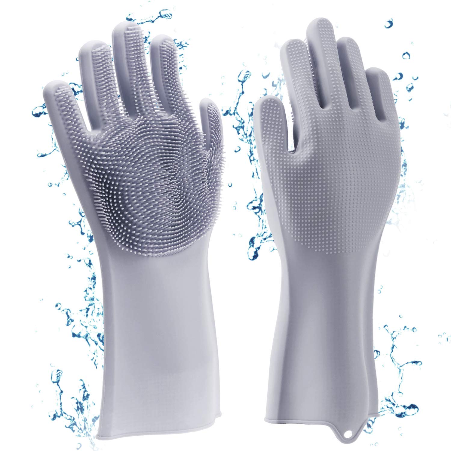 GadgetBite Hand Gloves for Kitchen Cleaning dish Washing Gloves Silicone Dishwashing Hands Vessel dishwasher wash utensil For Women Men House essentials for Bathroom Cleaning Pet Hair Care - Multi-image-32