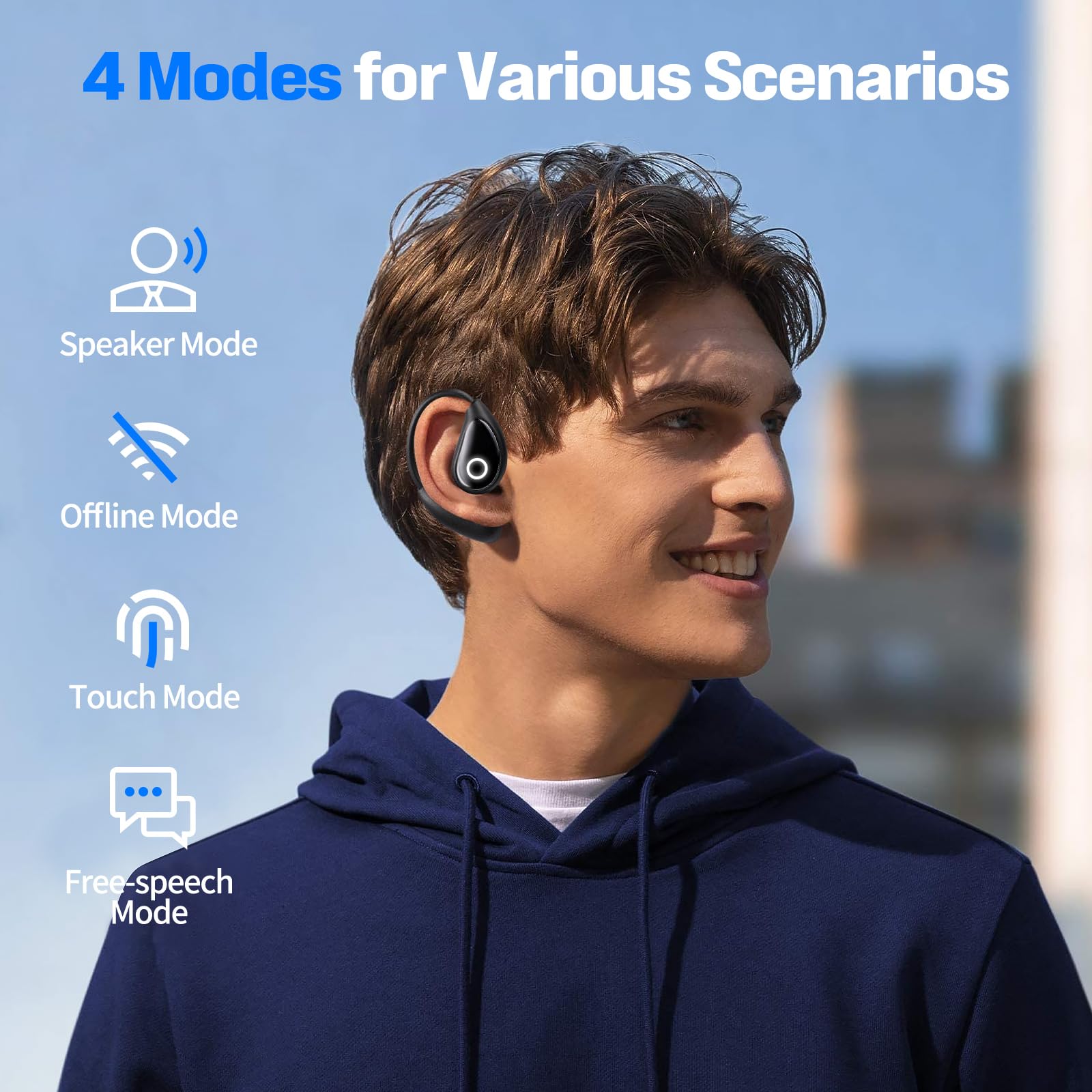 Auricolari traduttori 3 in 1 e 144 lingue e accenti, traduttore dispositivo traduttore in tempo reale, compatibile con iOS e Android, per viaggi, affari e apprendimento, M96-3, bianco latte