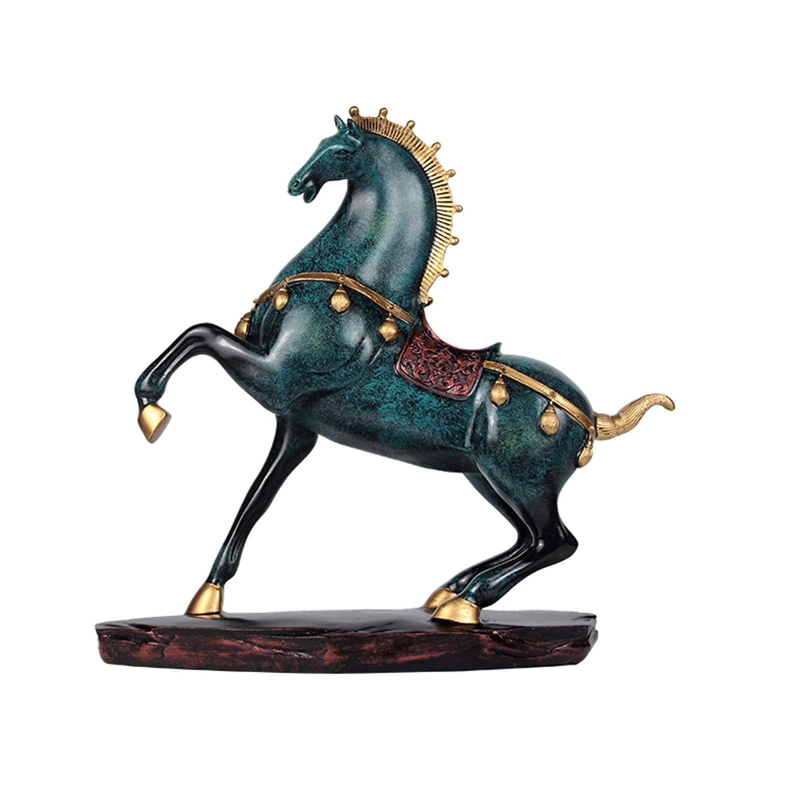Statues Feng Shui Statue de cheval du zodiaque chinois en résine, figurines d'animaux, décoration de la maison, attire la richesse et la chance, meilleur cadeau de pendaison de crémaillère, décorati