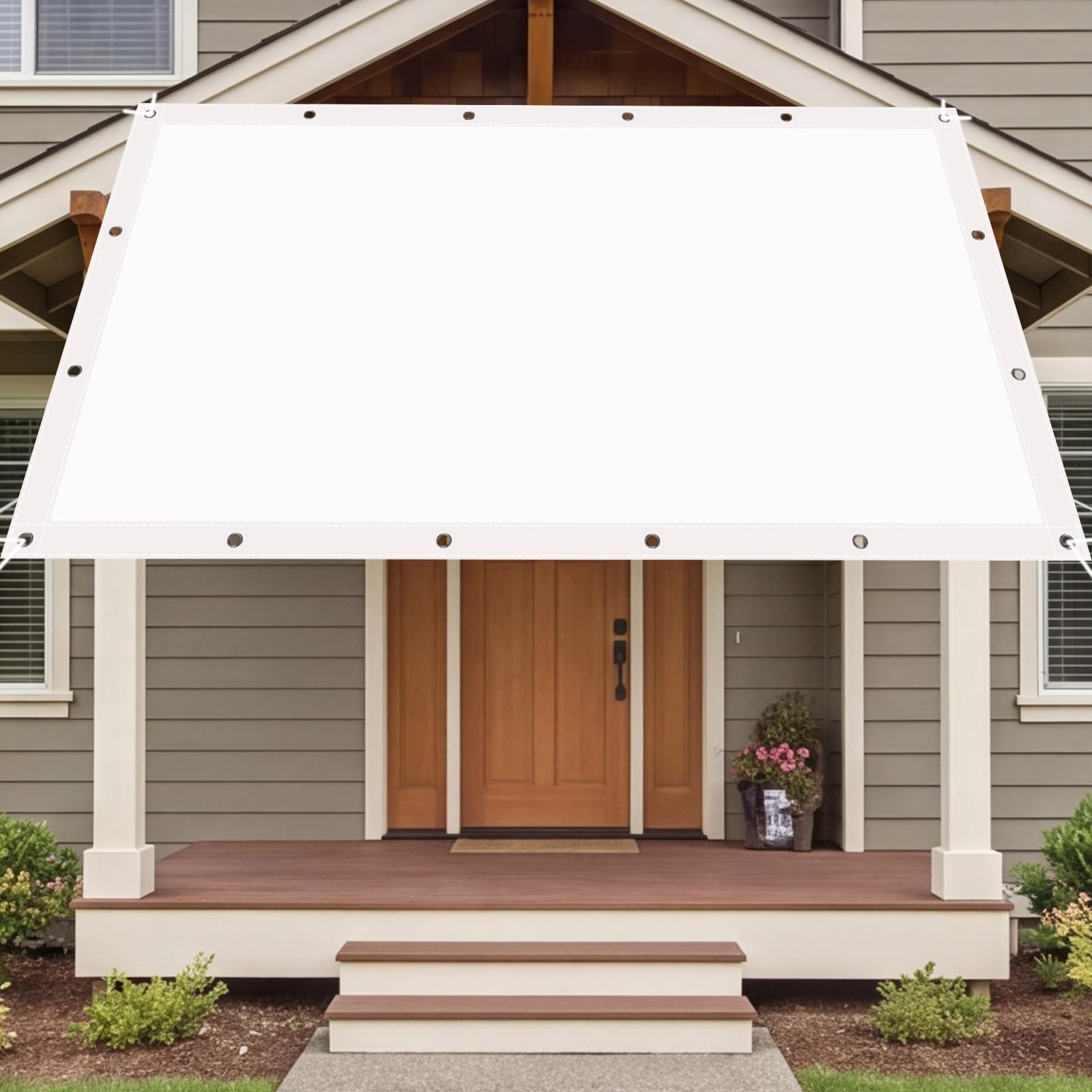 Sonnensegel Rechteckig 200 x 270 cm Viele Größen Und Farben Sonnensegel Balkon mit UV Schutz für Patio Balkon Garten Terrasse Camping, Weiß
