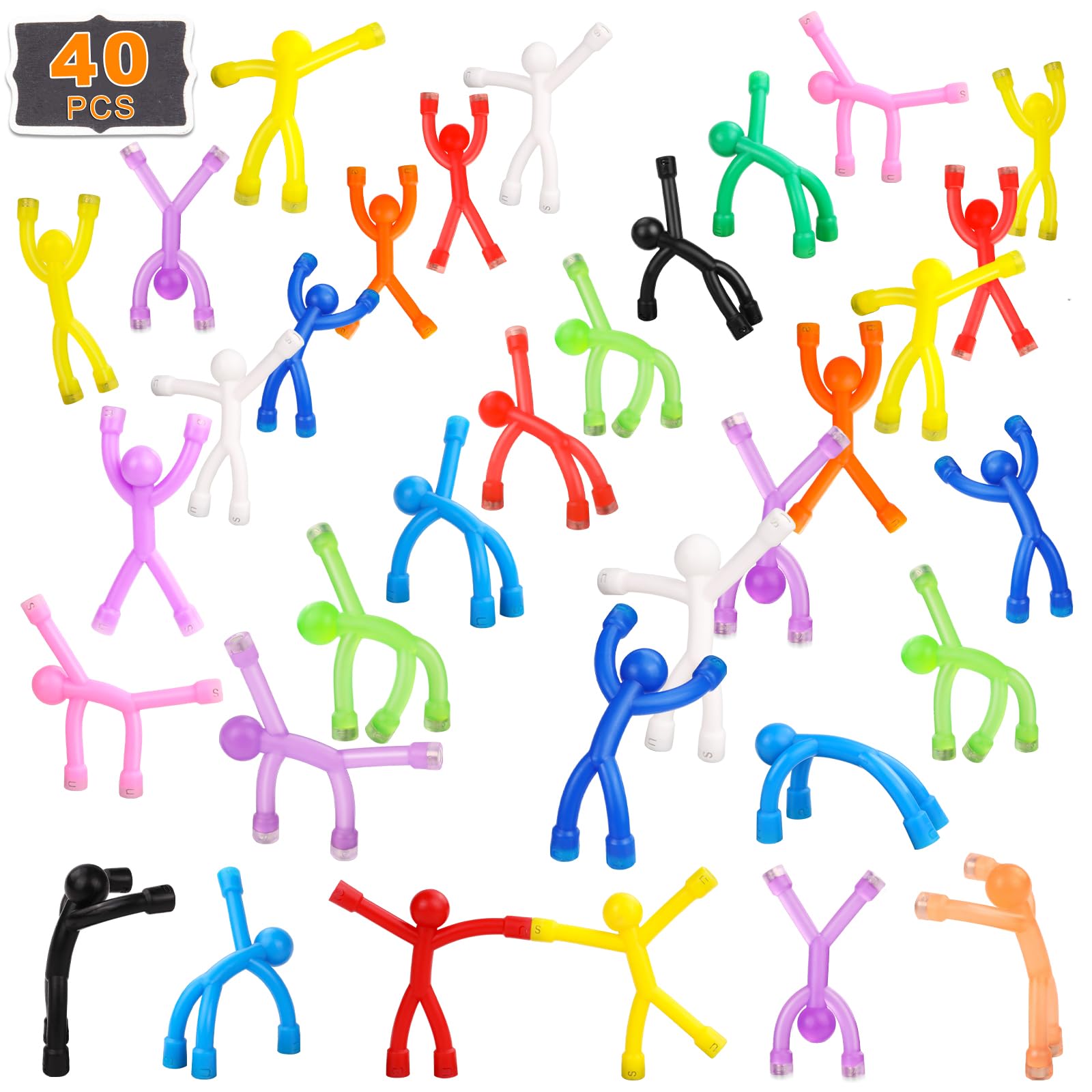 LOVIMAG Magnetic Toys, 40 Pcs Men Magnet Toy for Travel Essentials, Colorful Fridge Magnets for Man, Small Fidget Toys Perfect for Office Accessories, Locker Decor, Cruise Door Decoration etc