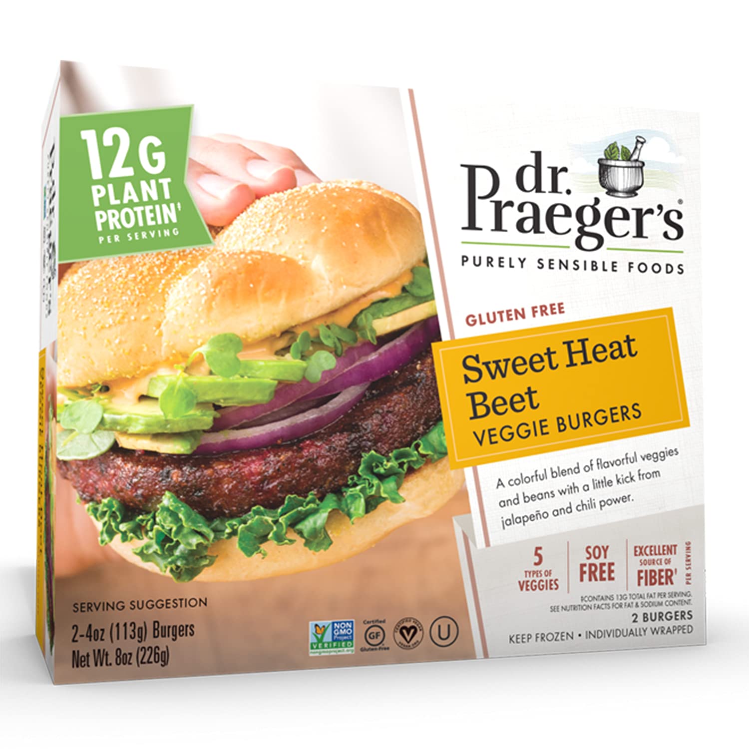 Dr. Praeger's, Sweet Heat Beet Veggie Burgers, 4 Ounce, 2 Count