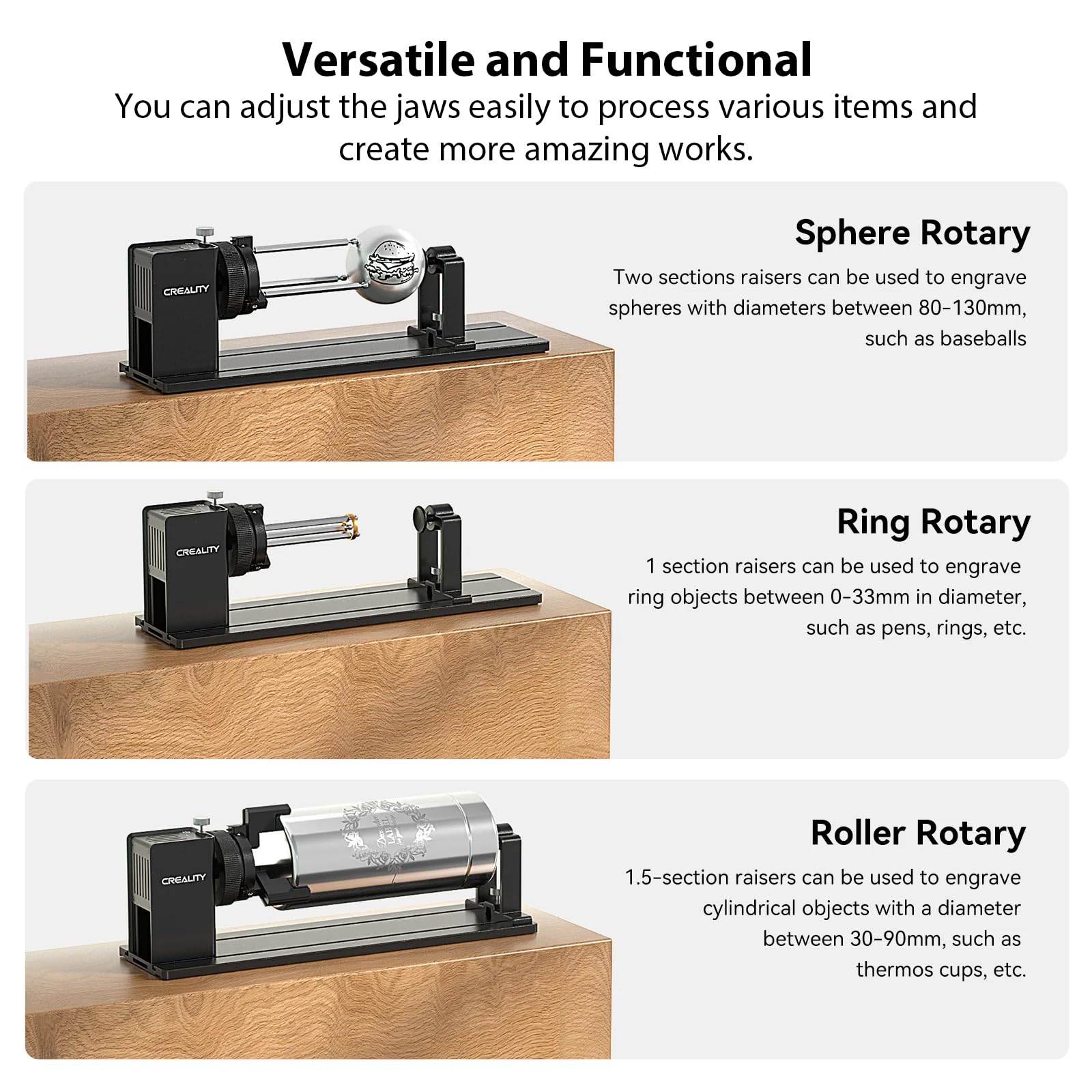 Creality Rotary Roller Pro Upgrade Kit for Falcon A1 Engraver, with Glasses and Risers - Image 4
