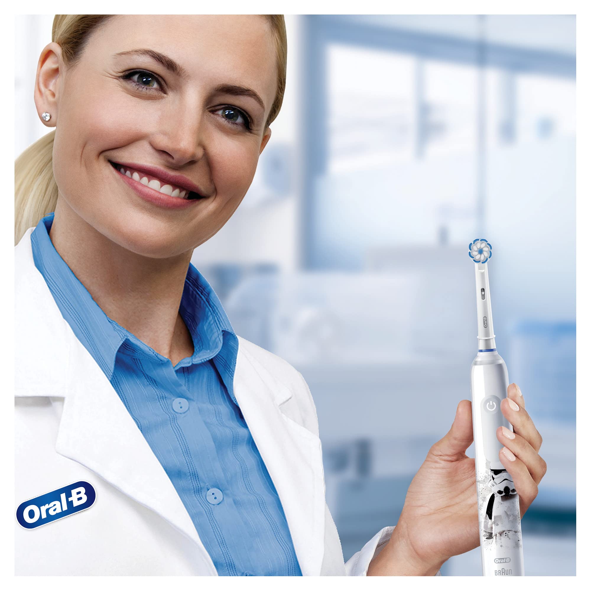 Oral-B Junior Cepillo De Dientes Eléctrico, 1 Mango Recargable De Star Wars Con Tecnología De Braun, 1 Cabezal de Recambio, Apto Para Niños Mayores De 6 Años