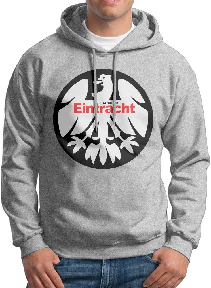 Men Eintracht Frankfurt Logo Design Retro 100% Cotton Hoodies Ash Size S
