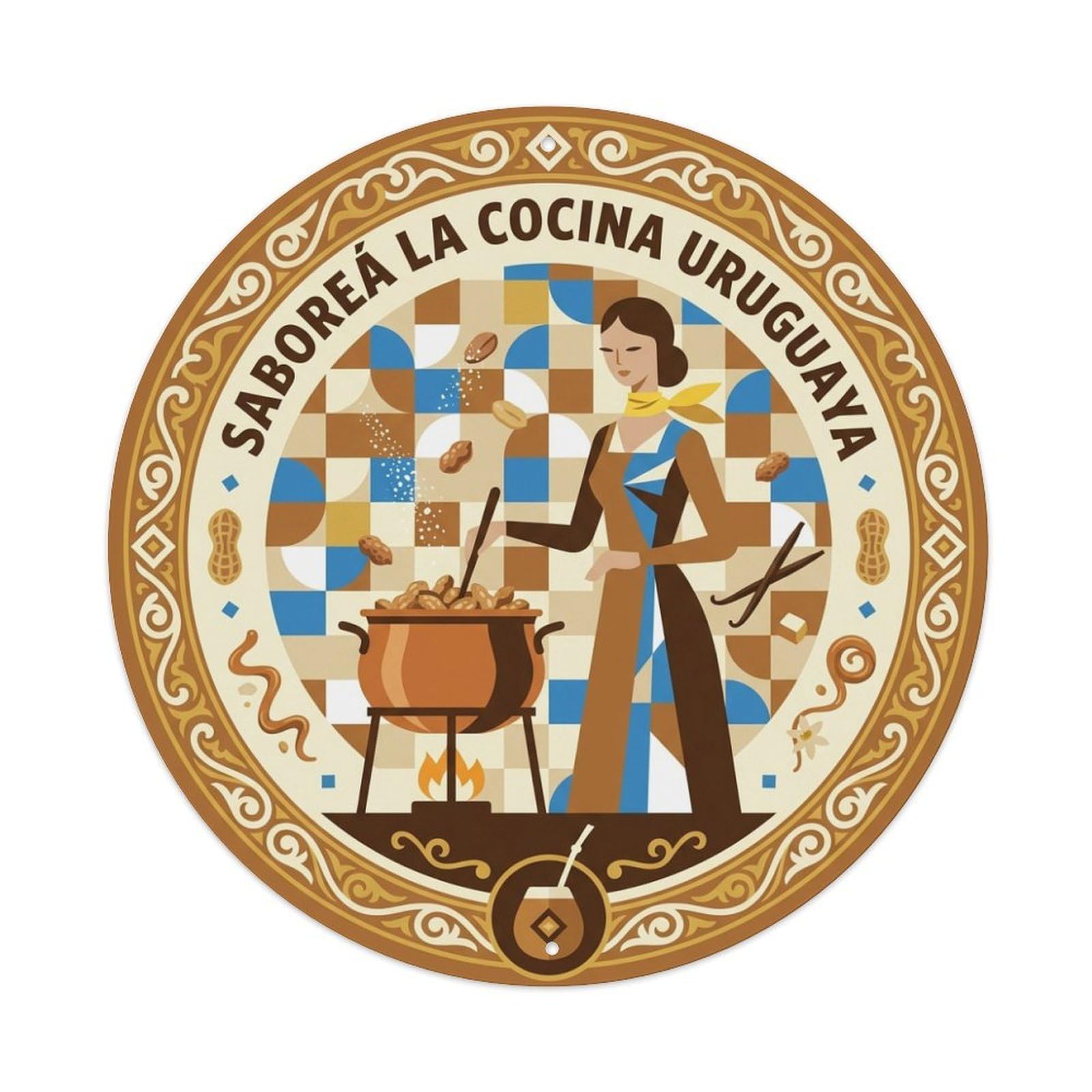 Celebrate Uruguay Cuisine Taste Garrapinada Metal Tin Sign