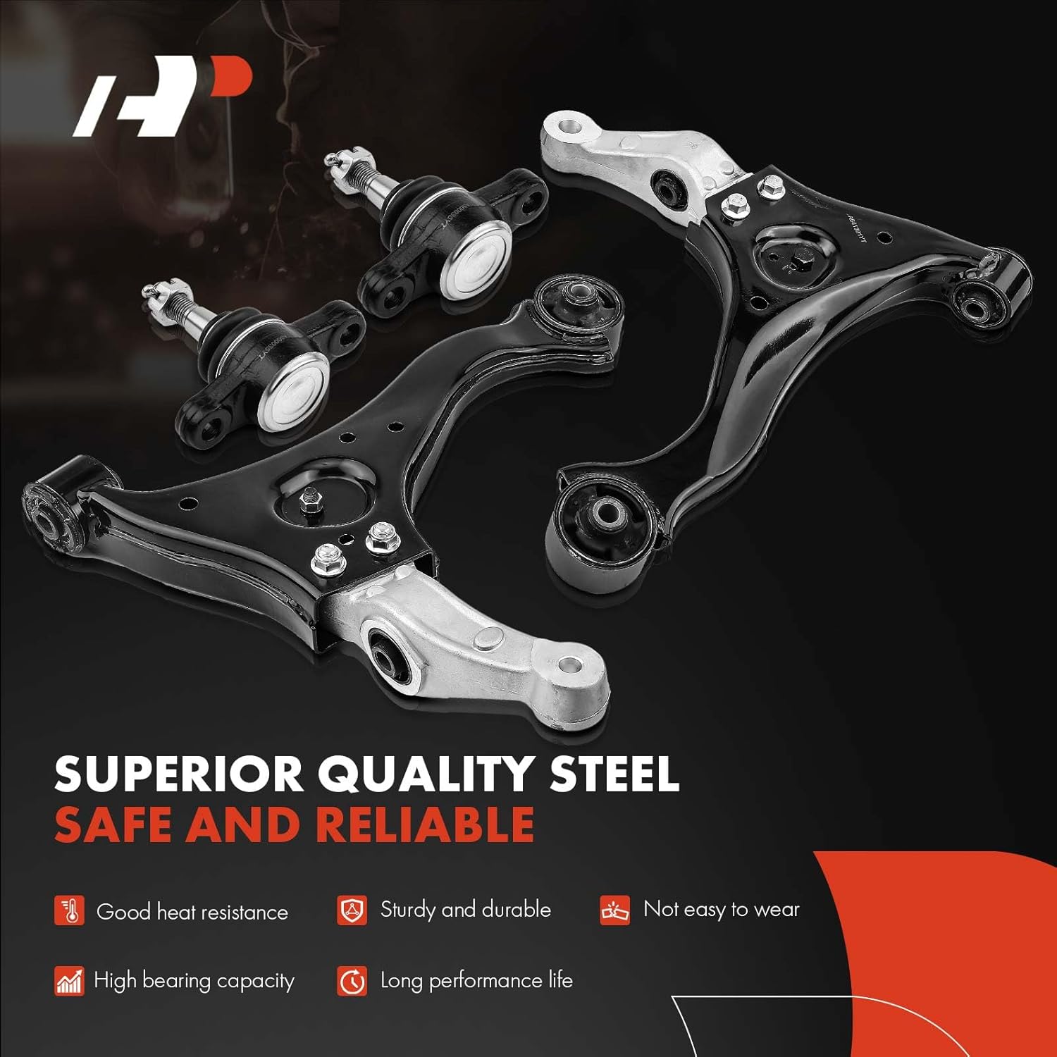 A-Premium Set of 4, Front Lower Control Arm, Lower Ball Joint, Compatible with Hyundai Sonata 2006 2007 2008 2009 2010