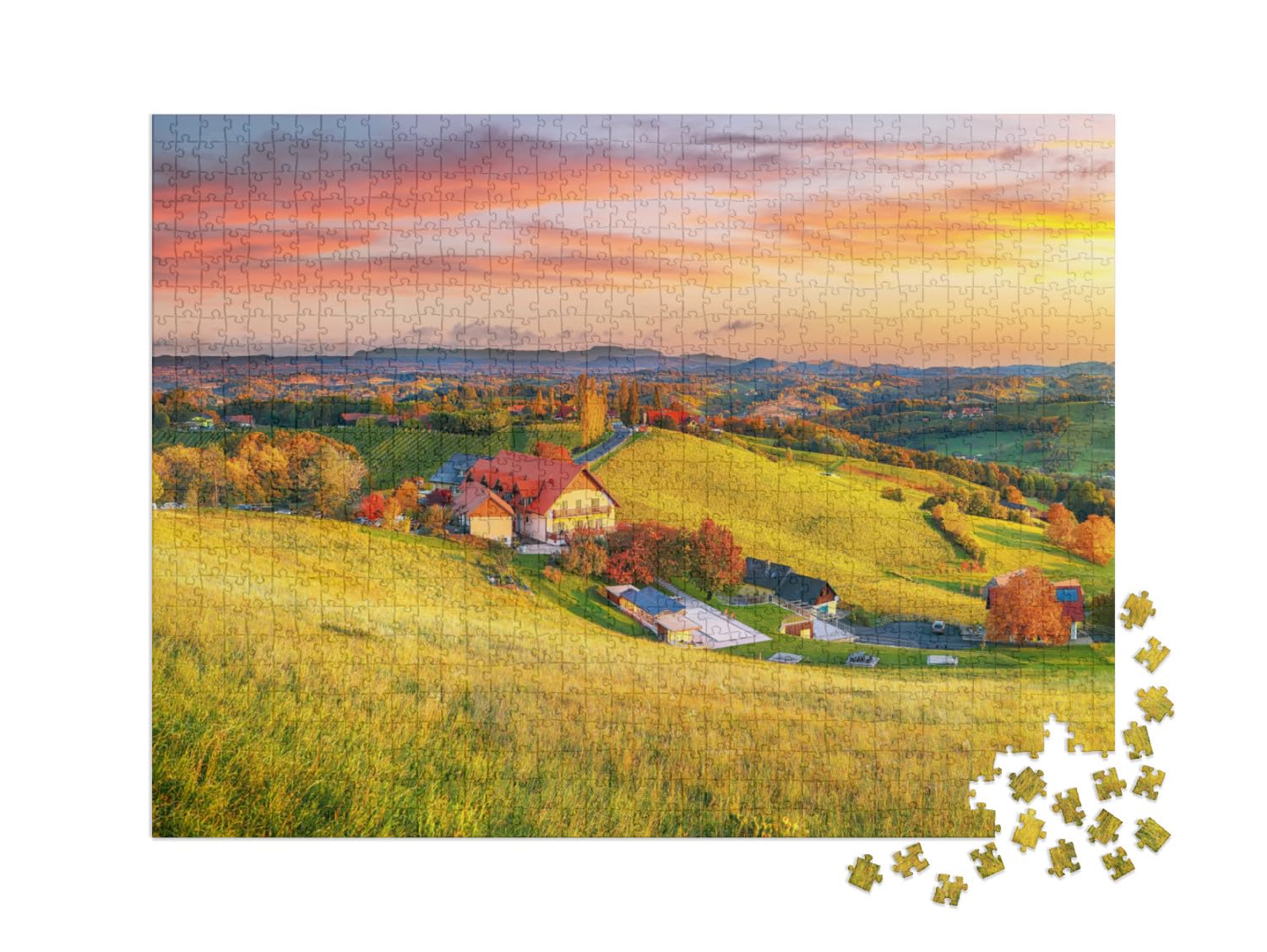 Puzzle 1000 pièces XXL « Un Paysage de vignobles de rêve dans Le sud de la Styrie »