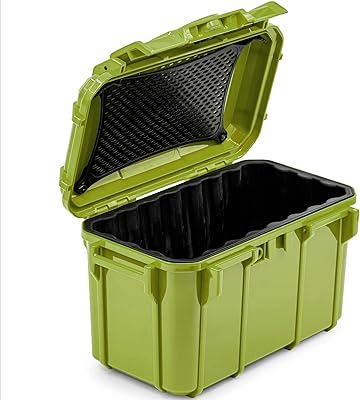 Seahorse 59 Portable Waterproof Dry Box Protective Case - Travel Safe/Mil Spec / IP67 Waterproof/USA Made - for Cameras, Ammunition, Rifle Ammo, Pistols, Smell Proof Box (Green)