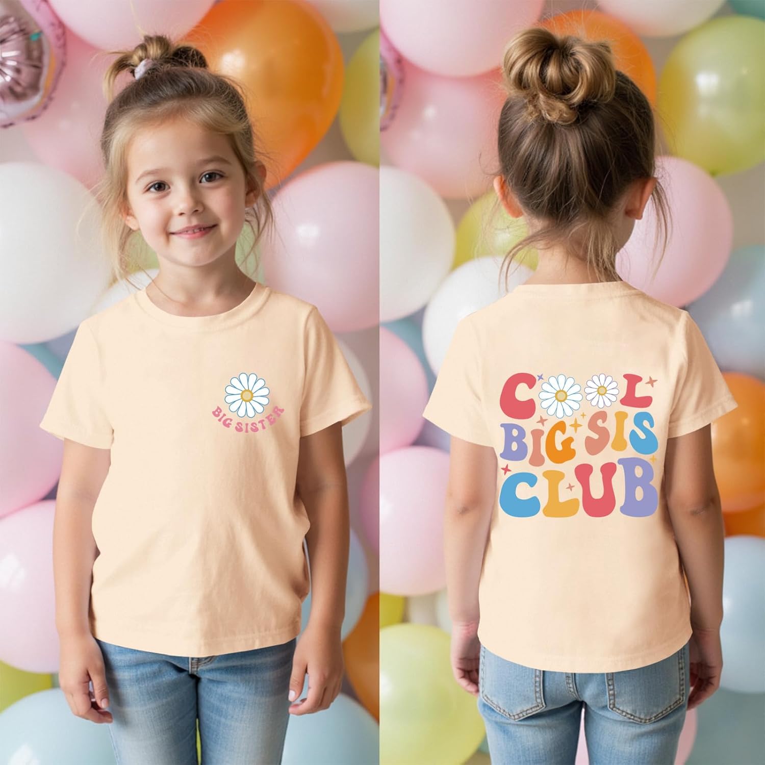 Promoted to Big Sister Shirts for Girls in My Big Sister Era Graphic T-Shirt Toddler Baby Girls Announcement for Girls - Image 3