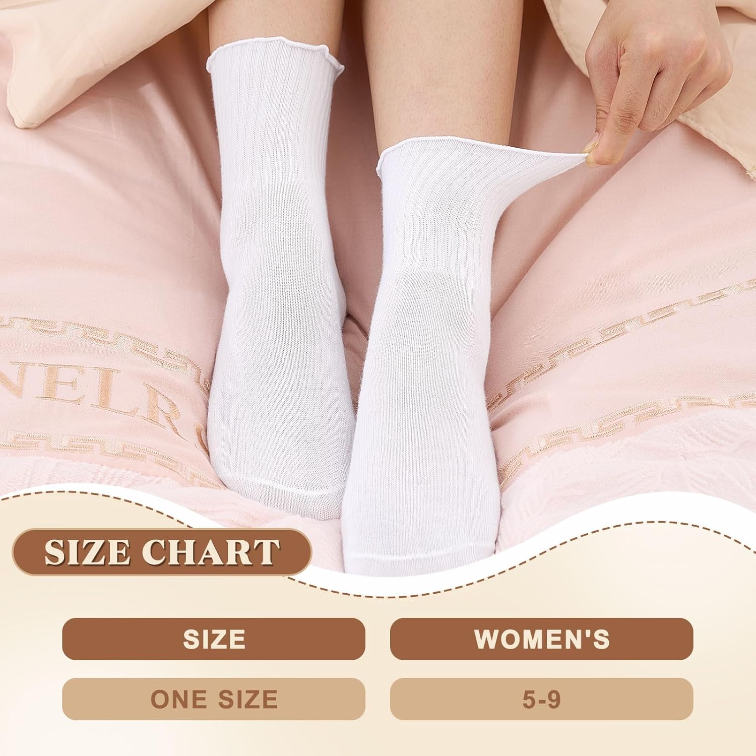 Cutecrop Women's Ruffle Socks Bulk White Breathable Ankle Crew Frilly Socks for Women