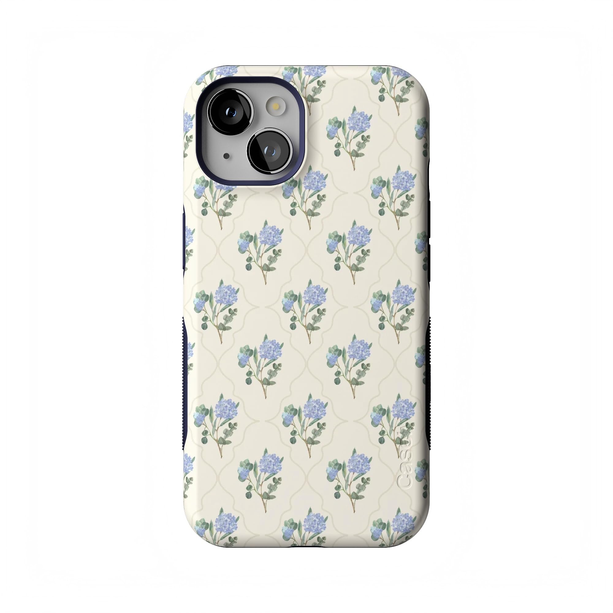 Casely iPhone 13 Case | Vintage Garden | Blue Hydrangea | Compatible with MagSafe | Bold Protective Design