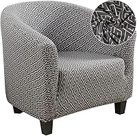 Vista 14 de SearchI Funda Elástica para Silla de Club, Fundas Extensibles para Silla Tipo Barril, Fundas Impresas para Silla Tub, Fundas de Spandex para Sillón