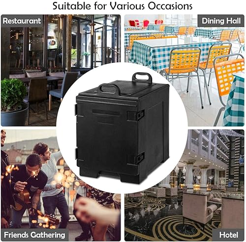 Miniatura 8 de COSTWAY Portabebés aislado de carga extrema, 5 sartenes de tamaño completo, capacidad de 81 cuartos de galón, material LLDPE de grado alimenticio,