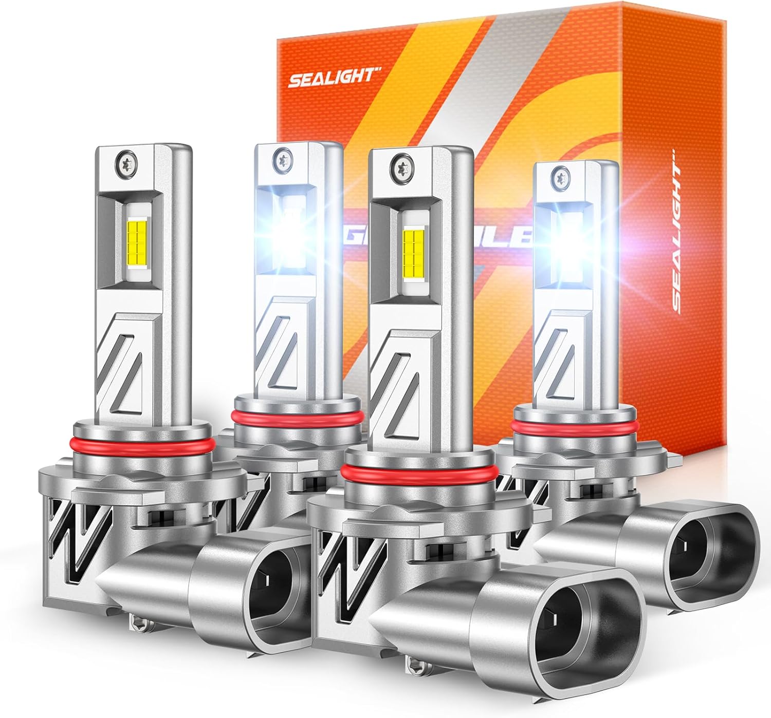 SEALIGHT 𝟗𝟎𝟎𝟓 𝟗𝟎𝟎𝟔 Light Bulbs Combo, 800% 88,000LM HB3/9005 HB4/9006 Bulb Super Bright, 1:1 Real Size, 6500K Cool White, Plug and Play, Pack of 4