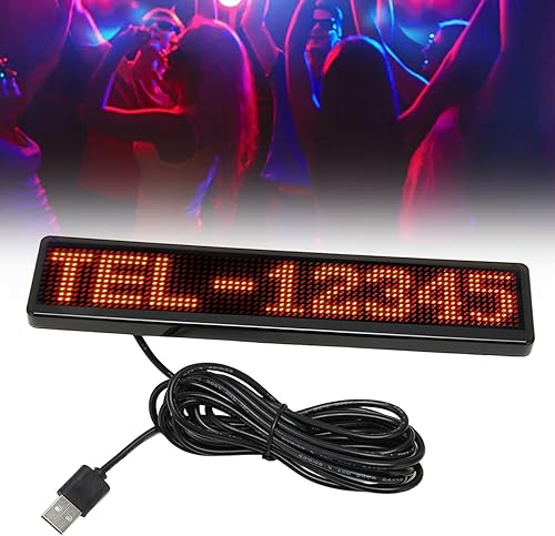 Miniatura 9 de Panel de matriz LED, Bluetooth APP Control Programable Scrolling LED Sign, USB 5V 12x72 Dot LED Letrero de Coche Mensaje de Animación de Patrón de
