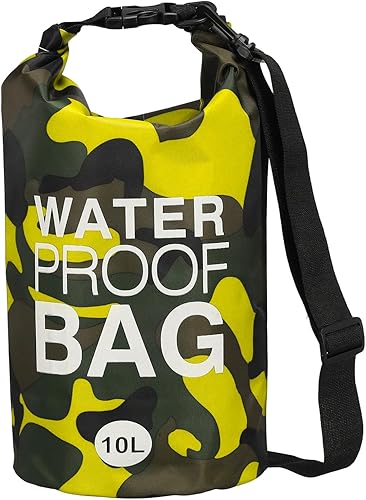 Bolsa seca impermeable, ajuste de 10L para mujeres y hombres, bolsas a prueba de agua, mochila flotante ligera de almacenamiento en seco con silbato