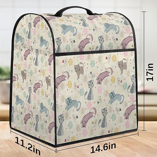 Miniatura 3 de Funda para batidora de pollo retro con forma de gato compatible con 6-8 cuartos de galón divertida Kawaii Kitchen Aid Mixer a prueba de polvo con