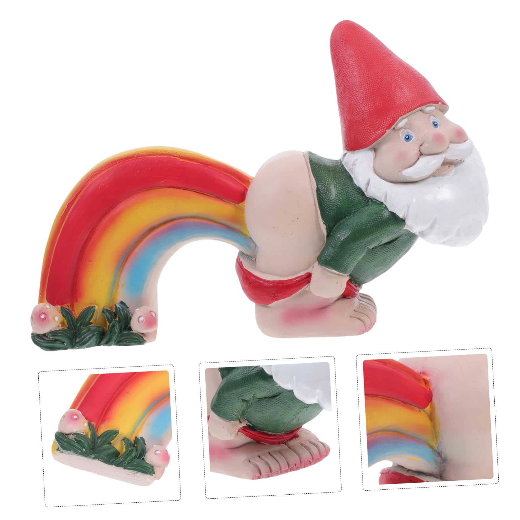 HANABASS 2 Sztuki Tęczowej Figurki Krasnala Z Pierdem Ozdoba Ogrodowa Krasnale Ogrodowe Halloween Figurki Ogrodowe Halloween Dekoracja Ogrodowa Ozdoby Ogrodowe Tęczowy Krasnal