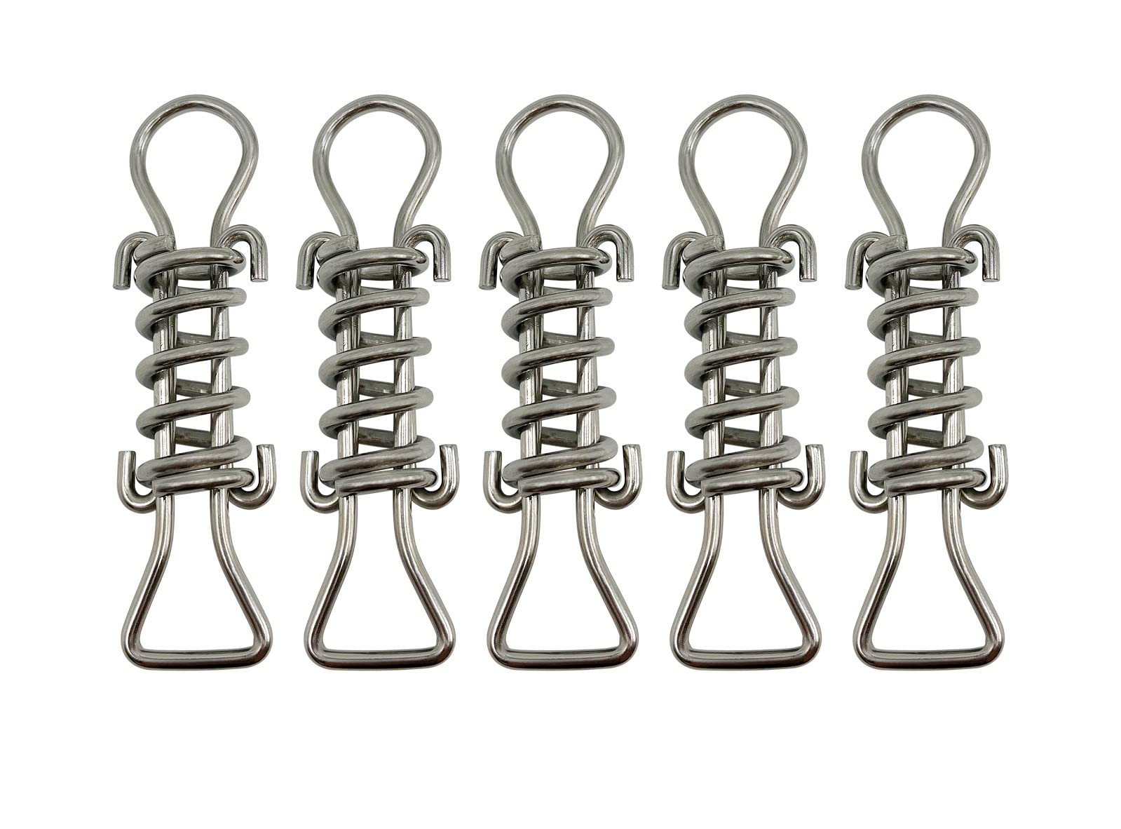 Poolzilla5-Pack Stainless Steel 5.25" Short Spring with D Ring, Pool Cover Spring for The Winter Season, Premium Stainless Steel Material