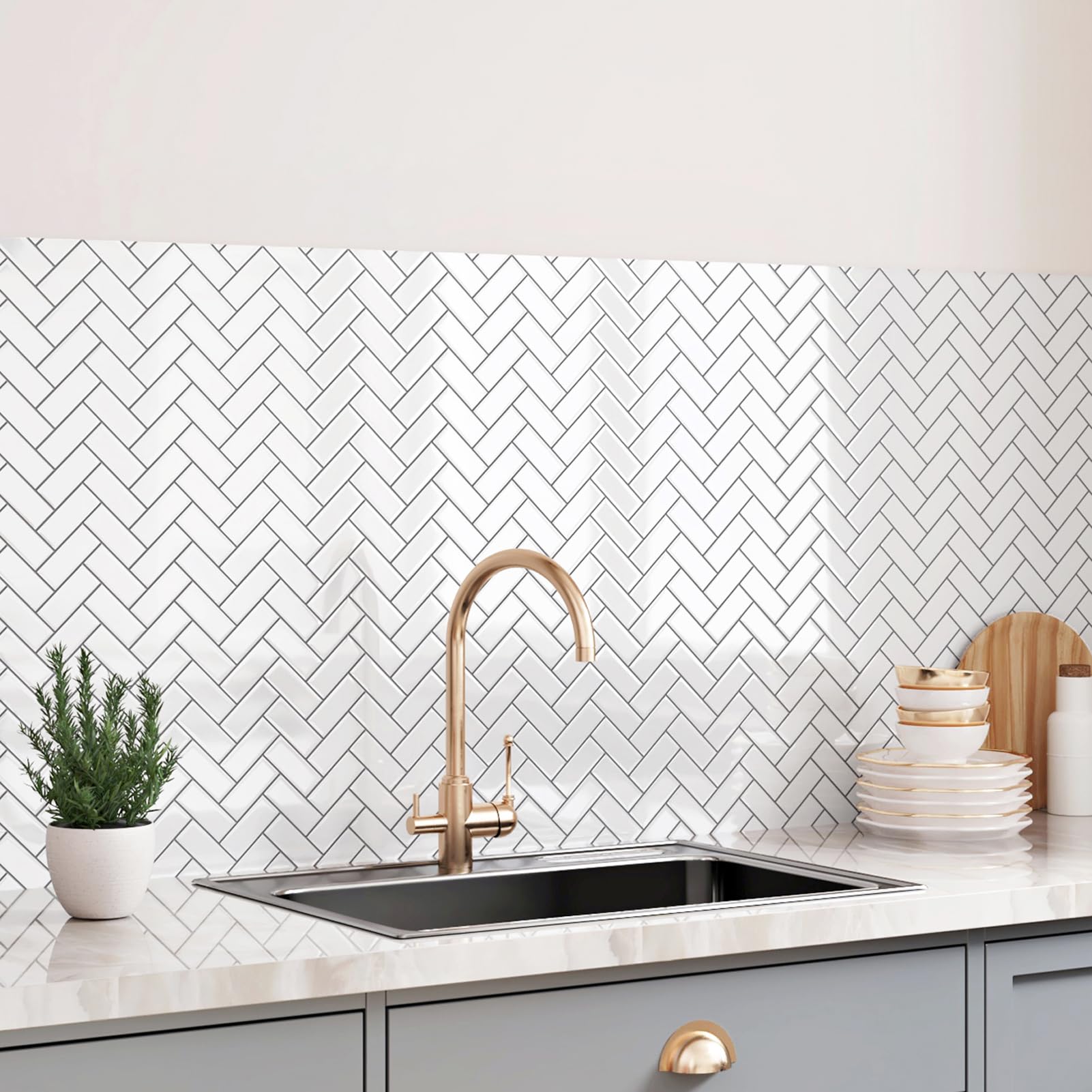 Yoillione Upgrade Dikkere 3D Tegelstickers Voor Badkamer Keuken Zelfklevende Tegels Vinyl Tegelfolie Witte Pvc Metro Zelfklevend 10 Grijs 2339169274