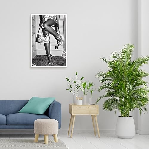 Miniatura 5 de KFDJIG Póster femenino de moda vintage, fotografía feminista en blanco y negro, arte de pared, retro, hermoso, elegante, mujer, impresiones en