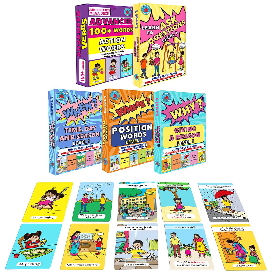 224 Flashcards for Advanced Language Learners | 104 Advanced Verbs, 30 Learn to Ask Questions cards, 30 Answer When? Cards, 30 Answer Where cards, 30 Answer Why? Cards | Language Learning Resources (B0C5MY2XBV) Amazon Price History, Amazon Price Tracker