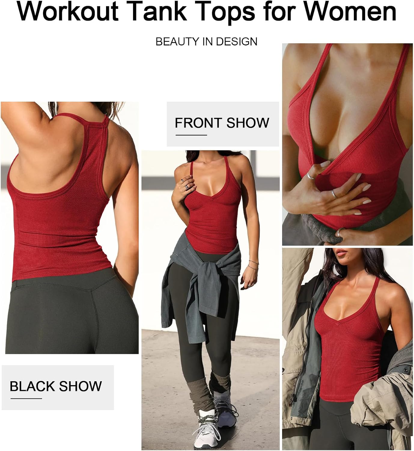 レディース タンクトップ 夏 Vネック ワークアウト レーサーバック ヨガ ジム タンクトップ