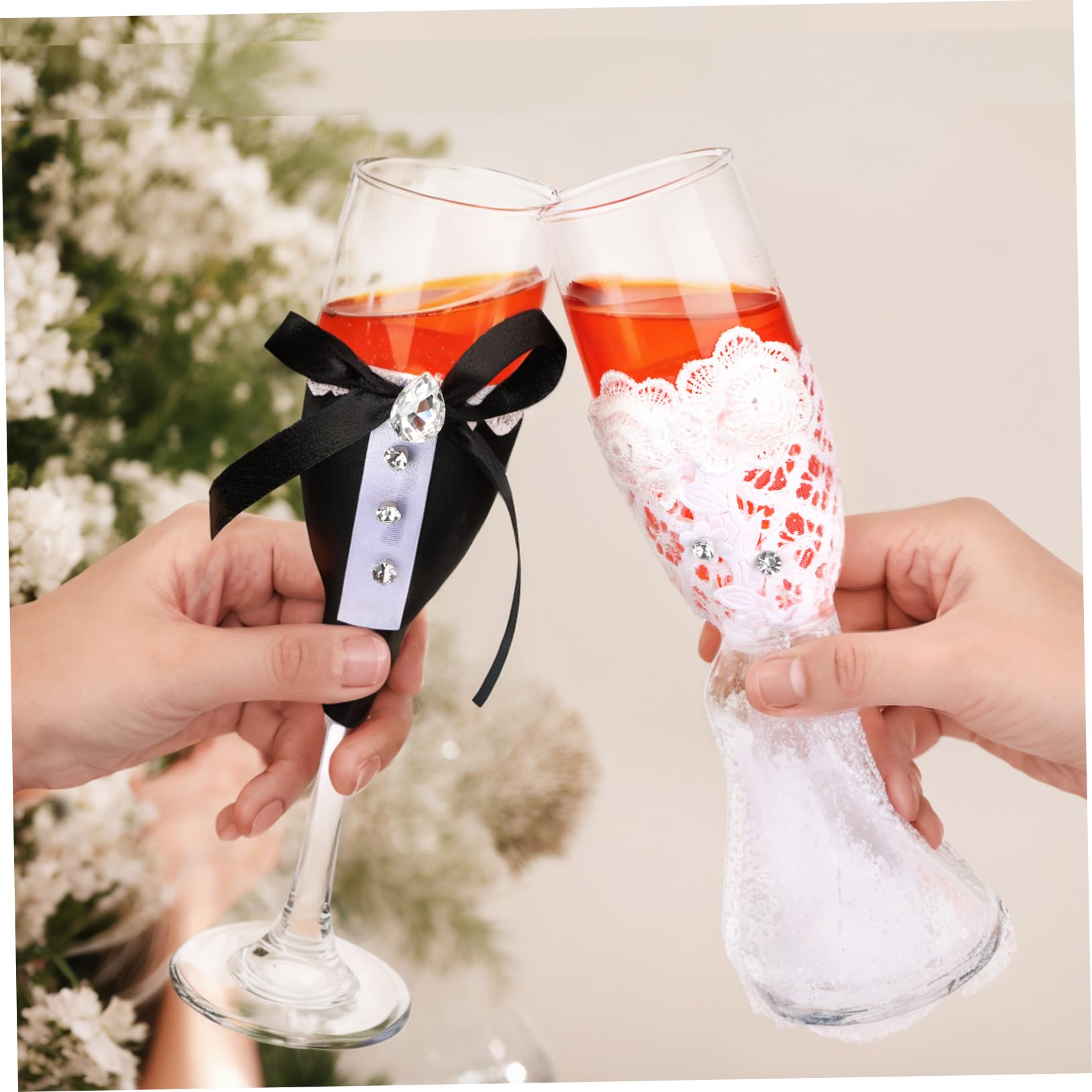 1 Set Matrimonio Novios Vestidos Para Novios Tazas De Vino De Compromiso Copas De Vino Altas Copas De Vidrio Para Tostadas De Recepción De Bodas Celebraciones