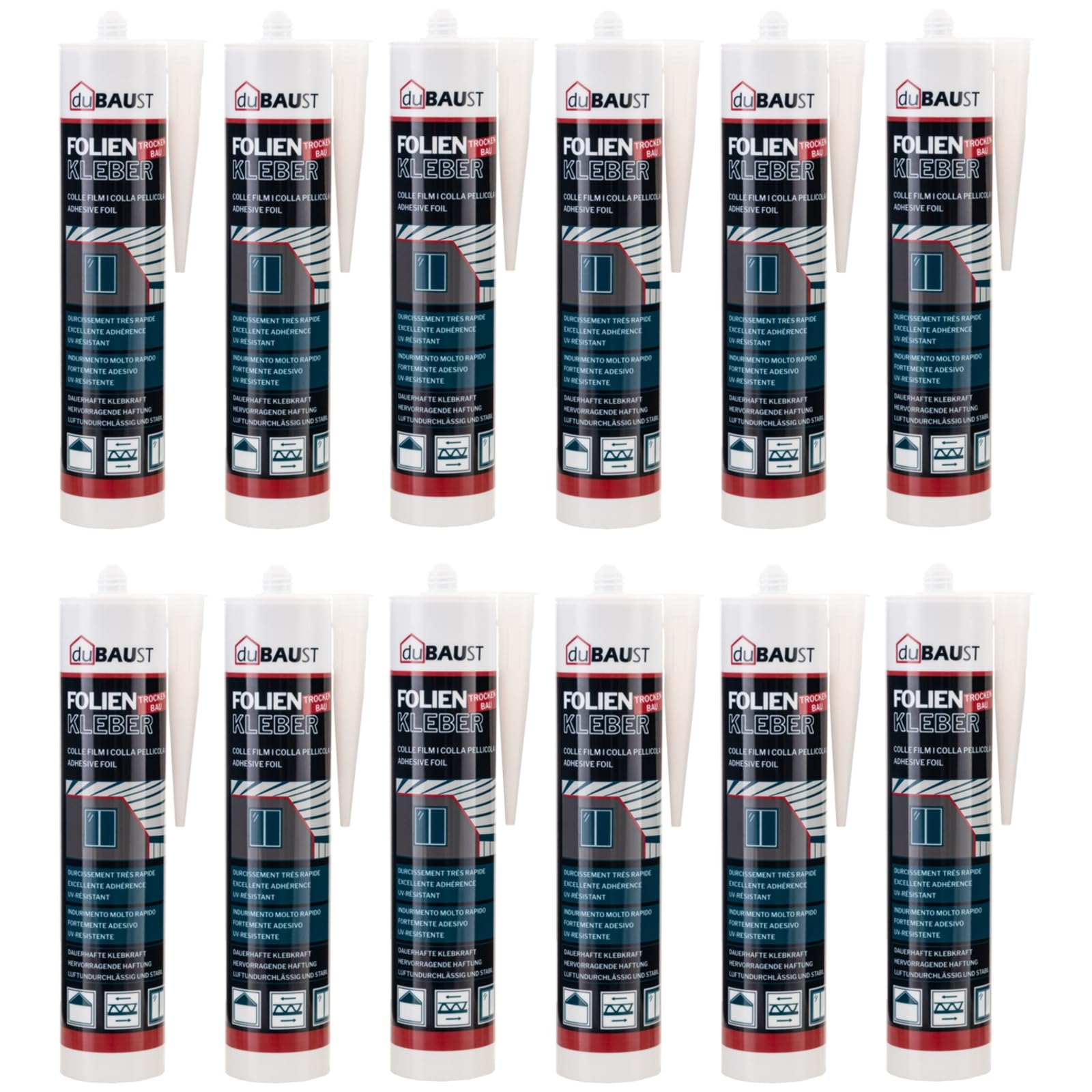 BFK24 Adhesivo para láminas de construcción, adhesivo para barrera de vapor, cinta de conexión para ventanas, cinta de conexión de ventana, barrera de vapor, 310 ml, azul (12)