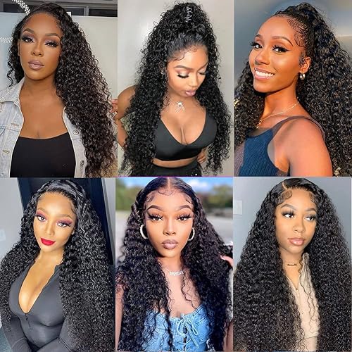 Miniatura 6 de Mechones húmedos y ondulados, 100% cabello virgen brasileño sin procesar, 10A, rizado al agua, 3 paquetes de extensiones de cabello humano para