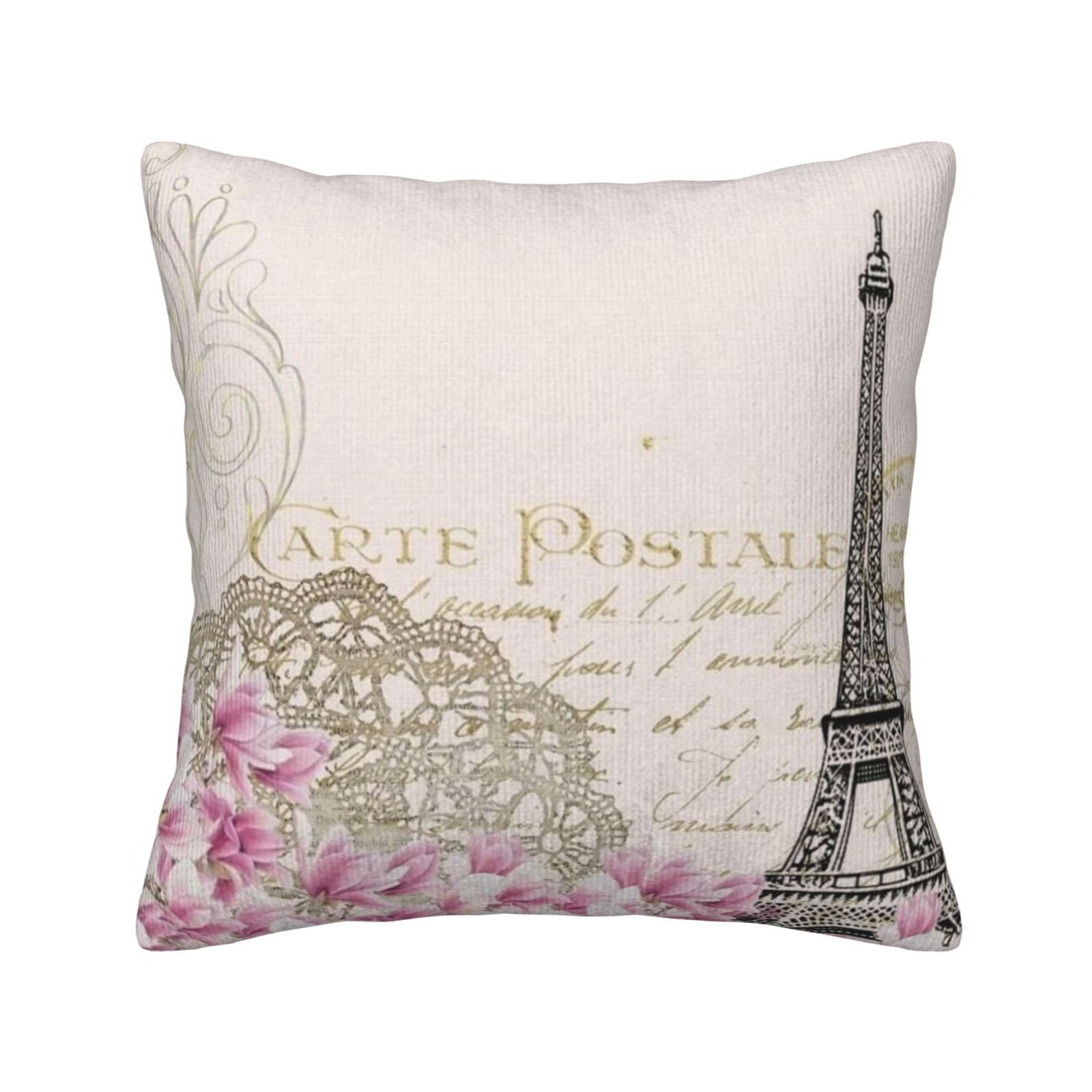 Housse de coussin velours côtelé Tour de Paris pour protéger et sublimer vos oreillers