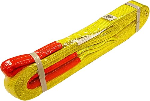 Everest C1130-Correa de honda plana amarilla de ojo a ojoelevación de 2 pulgadas x 3 pies, resistente 2 capas, paquete de 1