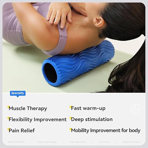 Miniatura 4 de Rodillo de espuma de densidad media para masaje muscular de tejido profundo de los músculos de la espalda y las piernas  Auto-liberación miofascial