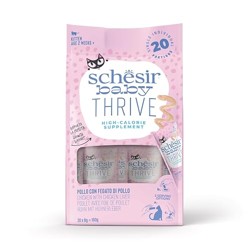 Schesir - Snack para gatitos crema de hígado de pollo Schesir 20 x 8 g