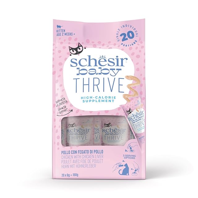 Schesir - Snack para gatitos crema de hígado de pollo Schesir 20 x 8 g