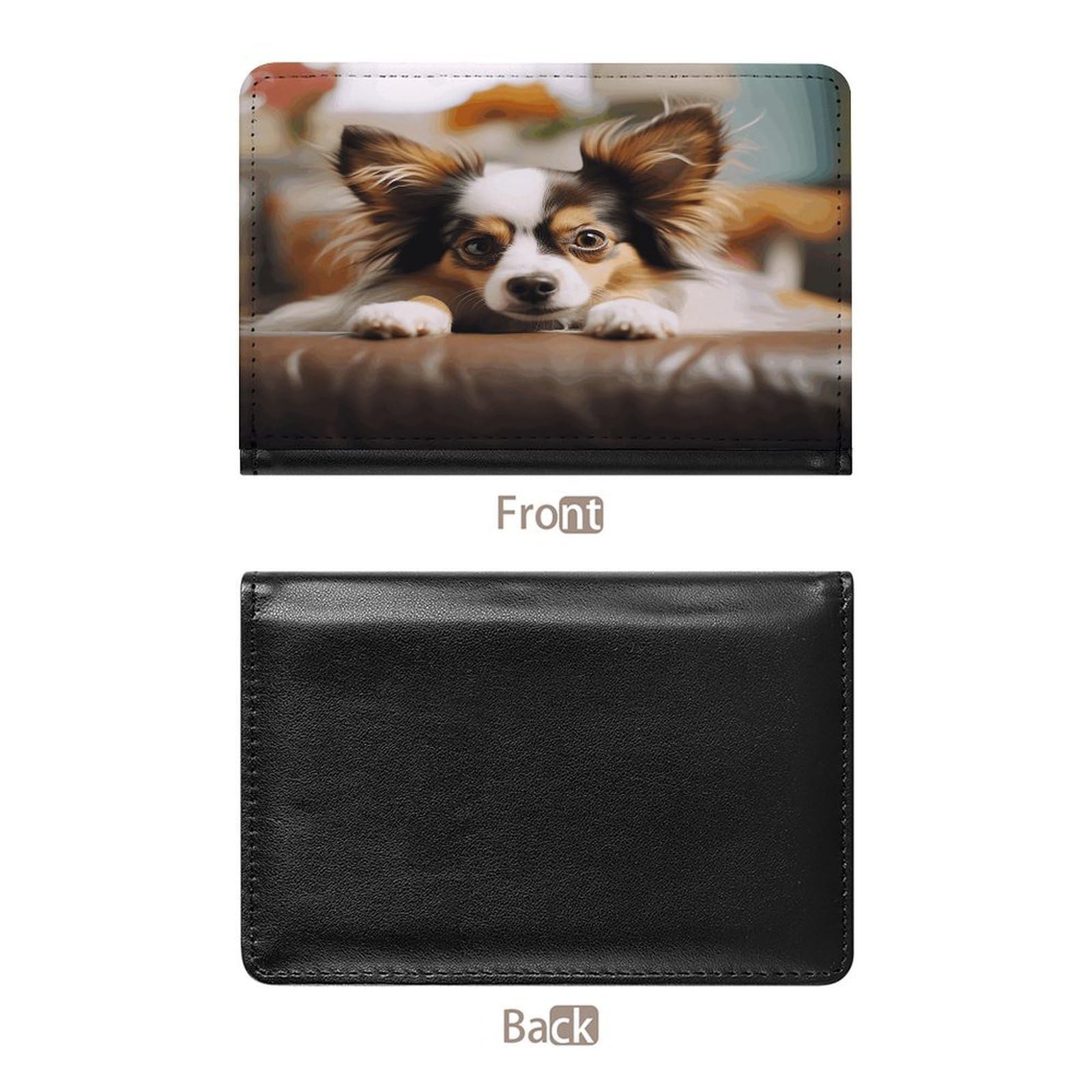 Papillon - Funda para pasaporte tumbado sobre la barriga con bloqueo RFID, de piel, para pasaporte, protector de pasaporte, tarjeta de crédito, accesorios de viaje