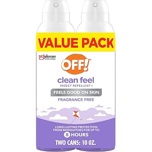 OFF! Clean Feel Insect Repellent Aerosol with 20% Picaridin - Long-Lasting DEET-Free Protection from Mosquitoes, Fragrance-Free Pest Control For Ticks & Flies, Camping, Bug Spray - 5 oz (Pack of 2)