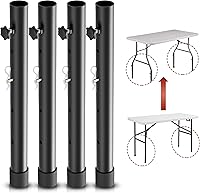 Vista 1 de Elevadores de mesa plegables para mesas plegables, patas rectas/dobladas, extensiones de patas de mesa plegables duraderas, 4 niveles/alturas